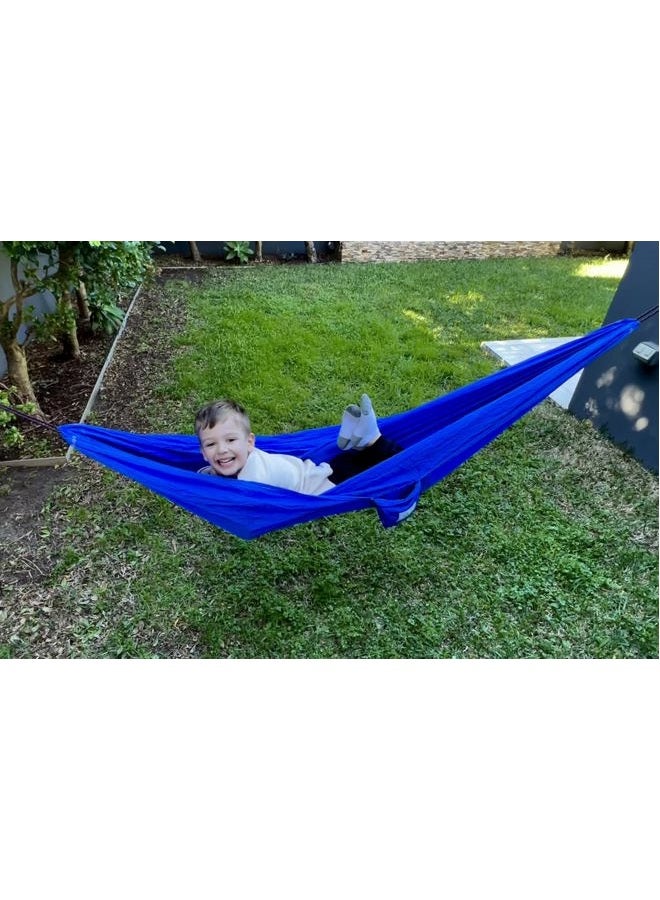 Hammock Bliss سكاي كيد هاموك - هاموك للأطفال - هاموك تخييم صغير، معدات تخييم، داخلي/خارجي - الهاموك المبدئي المثالي للأطفال - Image 4