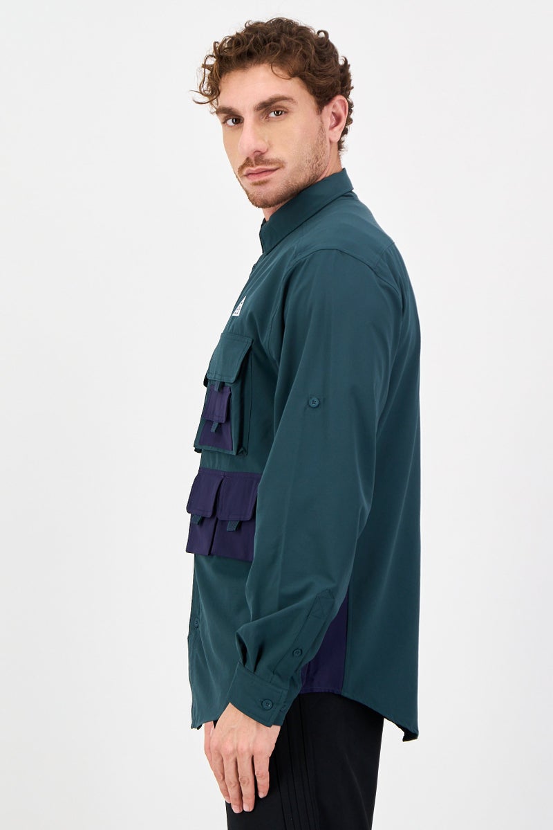 Nike x Acg Men Dri Fit Long Sleeve Outdoor Jacket Shirt, Green - Image 2