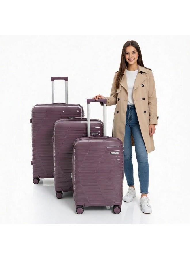 CROSSLAND Complete Set of Unbreakable Trolley Luggage , Expandable Zipper With TSA Digital Lock - Image 1