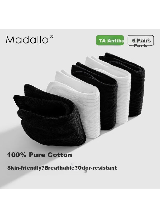 Madallo Aromatherapy Essential Oil 100% Pure Cotton Men'S Antibacterial Socks Men'S Summer Thin Breathable Socks Sports Ankle Socks - Image 3