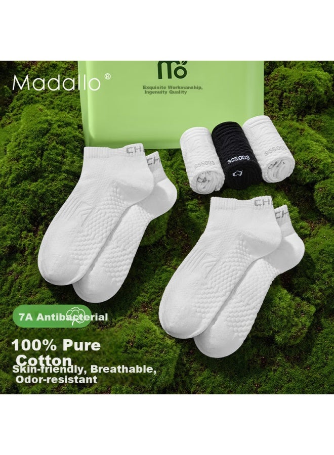 Madallo Aromatherapy Essential Oil 100% Pure Cotton Men'S Antibacterial Socks Men'S Summer Thin Breathable Socks Sports Ankle Socks - Image 1