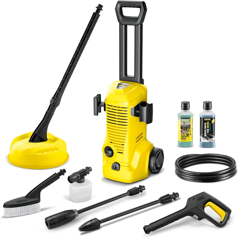 Karcher K 2 Car & Home Pressure Washer, 110 Bar, 1400W â€“ Full Kit with Surface Cleaner, Wash Brush, Foam Nozzle, Car Shampoo & Patio Cleaner - Image 1