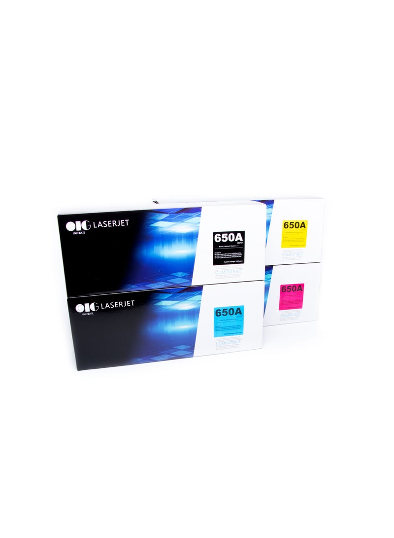 IG Compatible Toner Combo – 650A / CE270A Series – Black + Cyan + Magenta + Yellow – For HP CP5520 / CP5525 – 13500 / 15000 Pages - Image 2