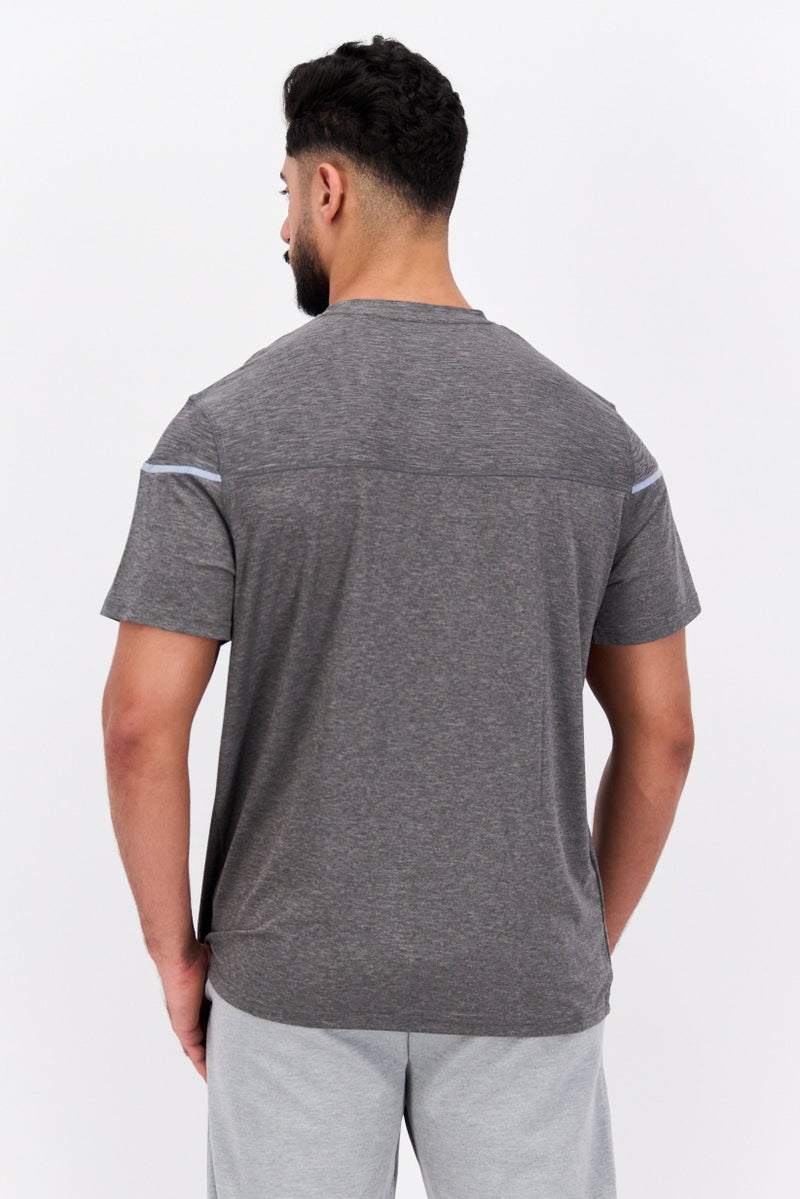 MOTION Men Sportswear Fit Short Sleeves Training T-Shirt, Charcoal - Image 3