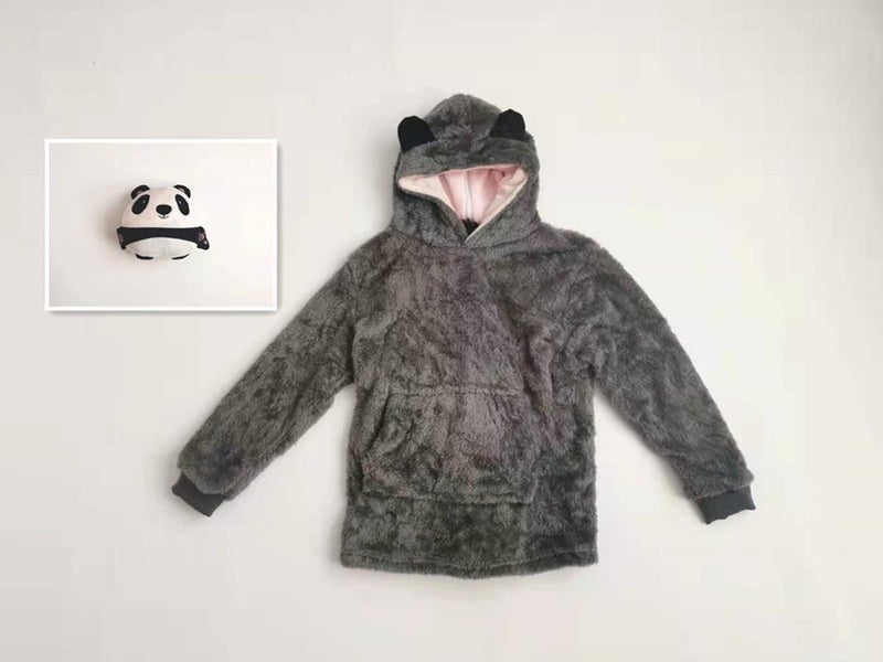 2019 New lazy pajamas winter new childrens home wear childrens storage warm clothes pet shape Green  - Image 2