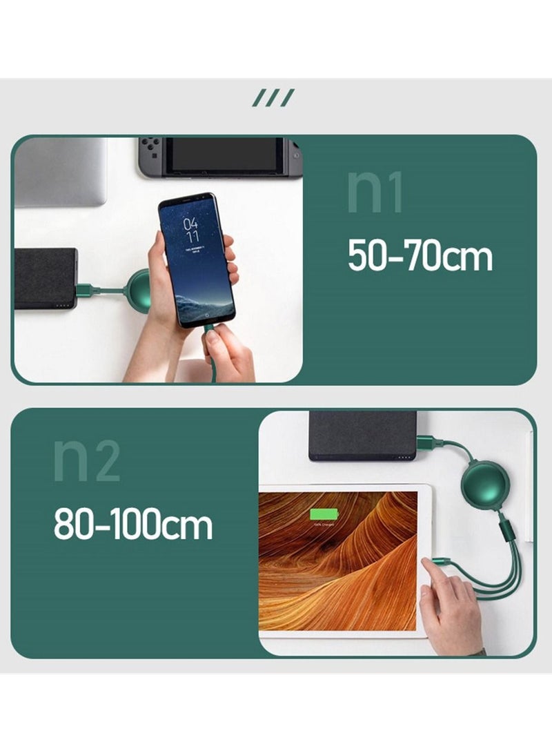 Y&D USB charging cable retractable 3-in-1 multi data 4ft/1.2m 2 pieces - Image 5