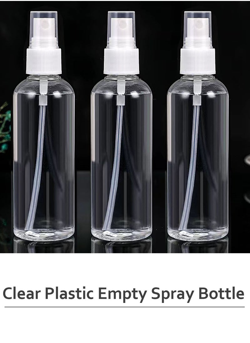 Qiccijoo - Qiccijoo 6 Pack Spray Bottles 3.5oz/100ml Clear Empty Fine Mist Plastic Mini Travel Bottle Set for Perfumes, Travel, Small Refillable Liquid Containers with 3pcs Funnels and 8pcs Labels - Image 1