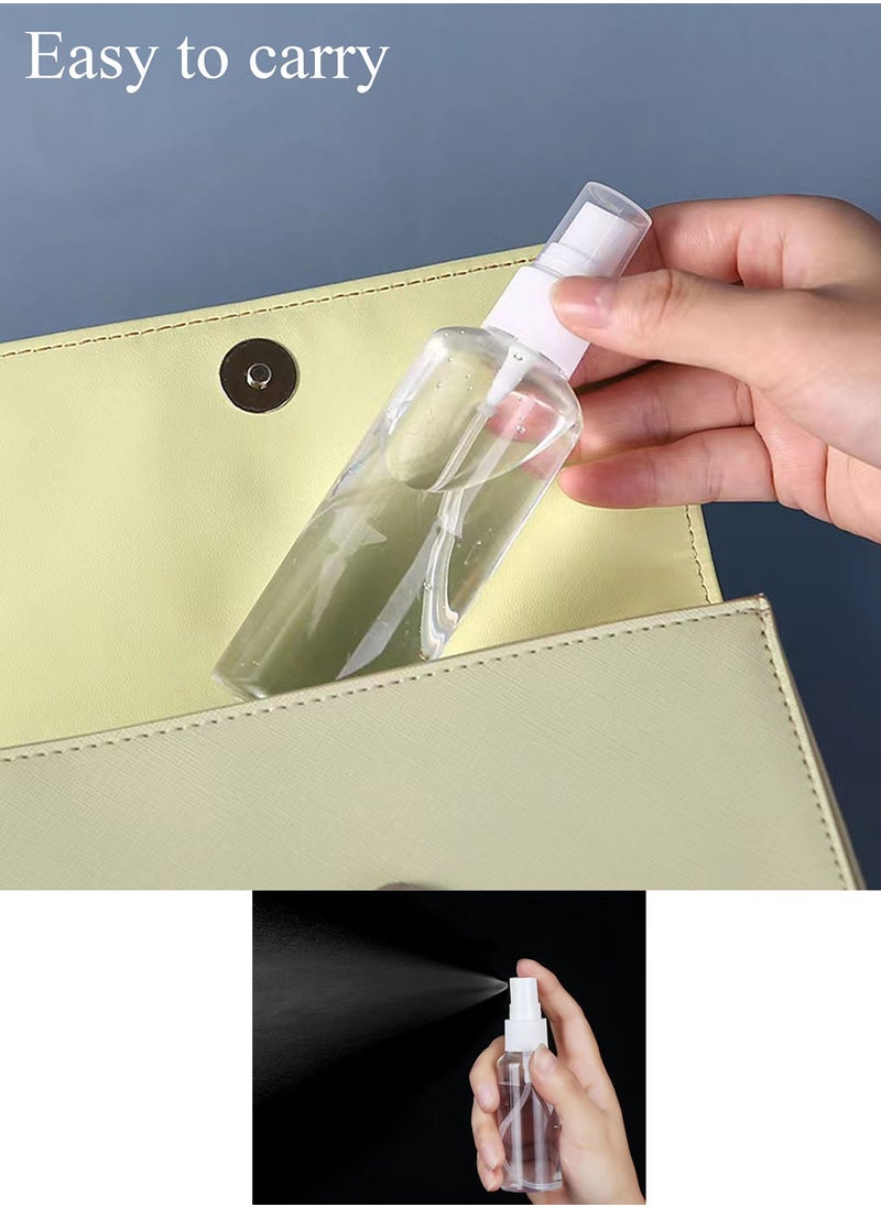 Qiccijoo - Qiccijoo 6 Pack Spray Bottles 3.5oz/100ml Clear Empty Fine Mist Plastic Mini Travel Bottle Set for Perfumes, Travel, Small Refillable Liquid Containers with 3pcs Funnels and 8pcs Labels - Image 1