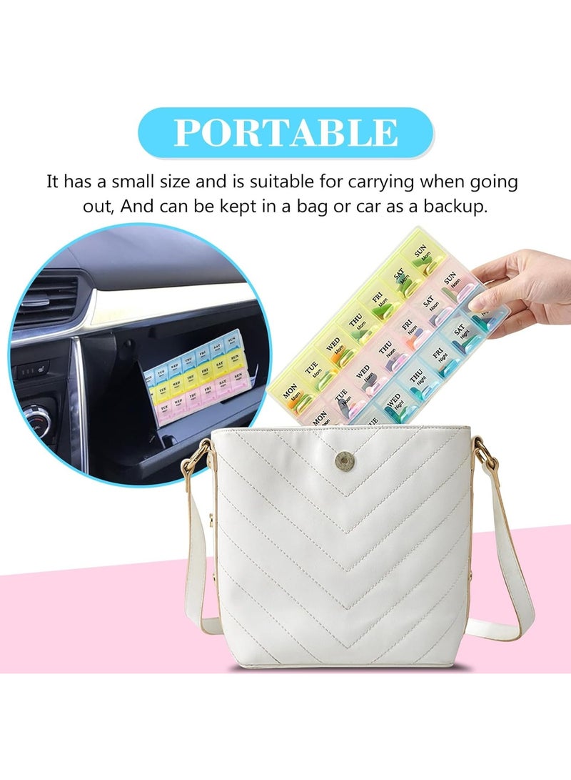 Two weekly pill organizer packs, a three-a-day pill box, a large pill organizer, a 7-day pill box for vitamins, fish oils and supplements (7 x 3 medium) - Image 2