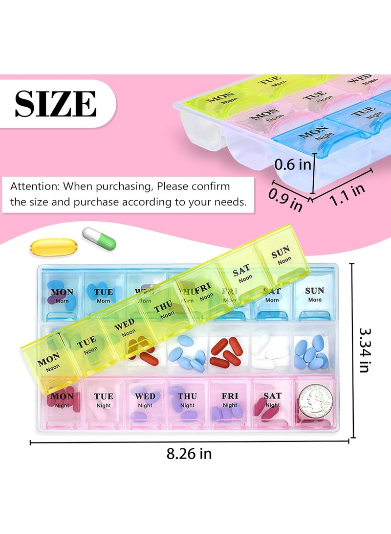 Two weekly pill organizer packs, a three-a-day pill box, a large pill organizer, a 7-day pill box for vitamins, fish oils and supplements (7 x 3 medium) - Image 5