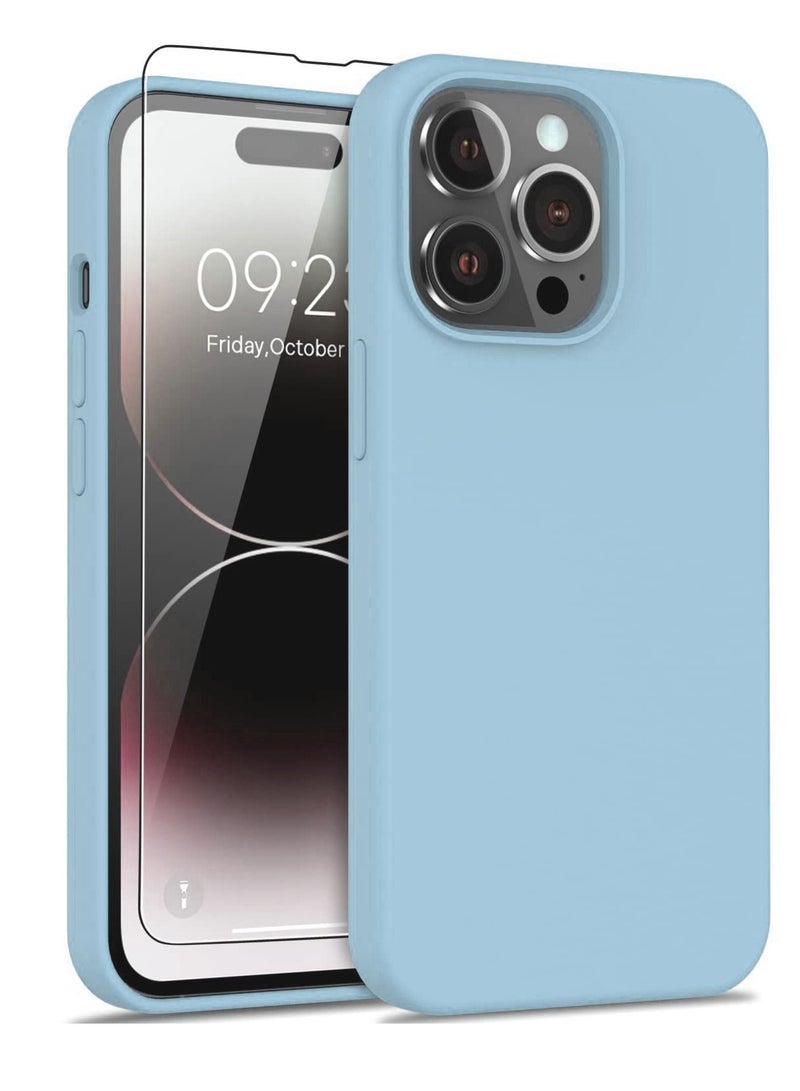 Houmt iPhone 14 Pro Case with 2 Pack Screen Protectors Liquid Silicone Ultra Slim Shockproof Protective Case Cover for iPhone 14 Pro Soft Anti Scratch Microfiber Lining 6.1 inch - Image 1