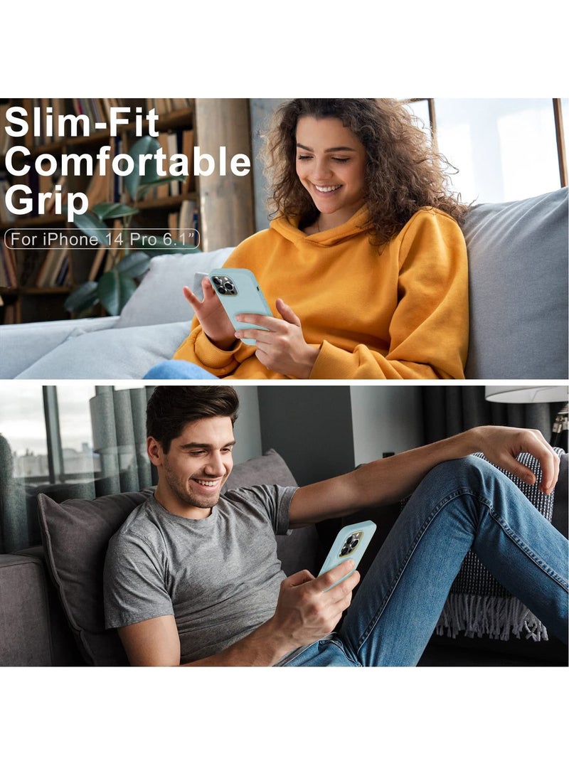 Houmt iPhone 14 Pro Case with 2 Pack Screen Protectors Liquid Silicone Ultra Slim Shockproof Protective Case Cover for iPhone 14 Pro Soft Anti Scratch Microfiber Lining 6.1 inch - Image 5