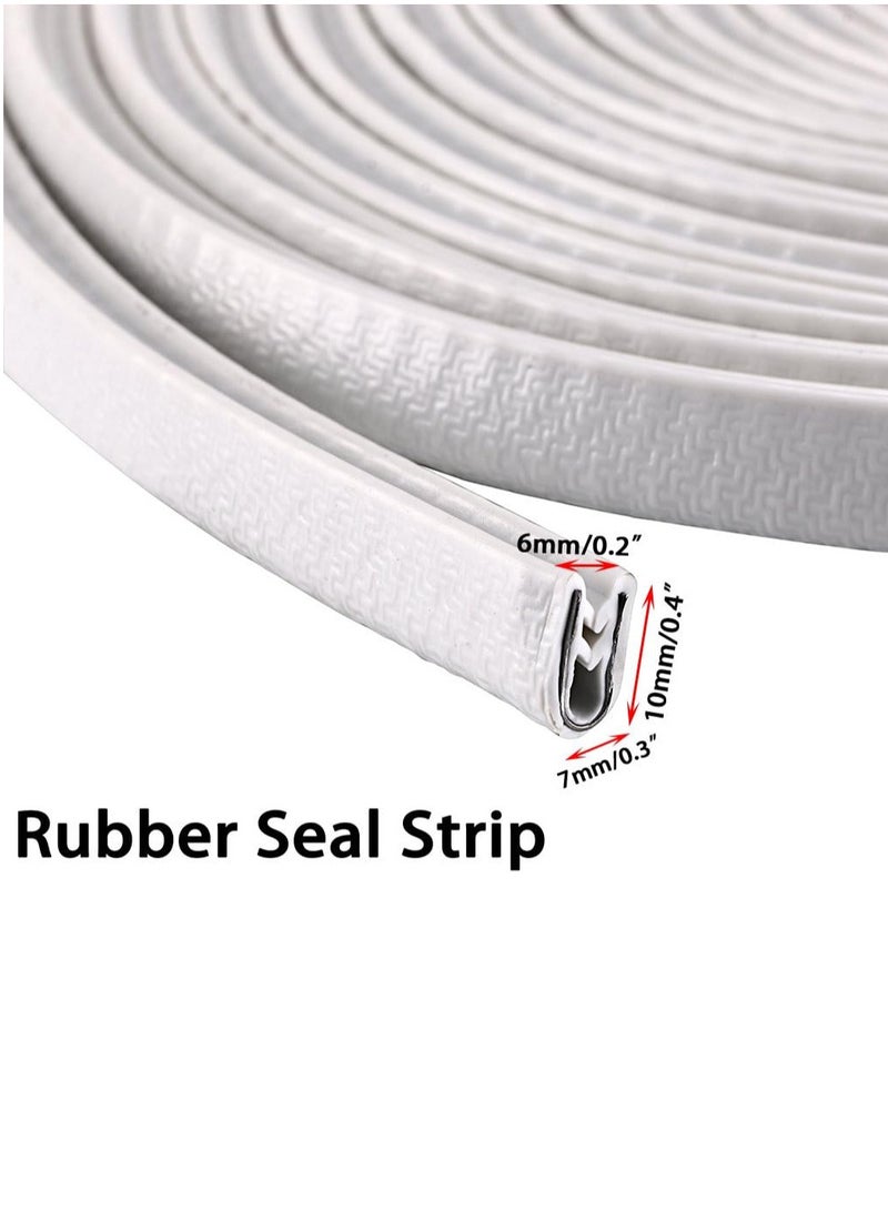 33Ft (10M) Meter Car Door Edge Guards U Shape Trim Rubber Seal Protector Rubber Car Door Protector Anti Collision Rubber Clips Fit For Car Door White - Image 3