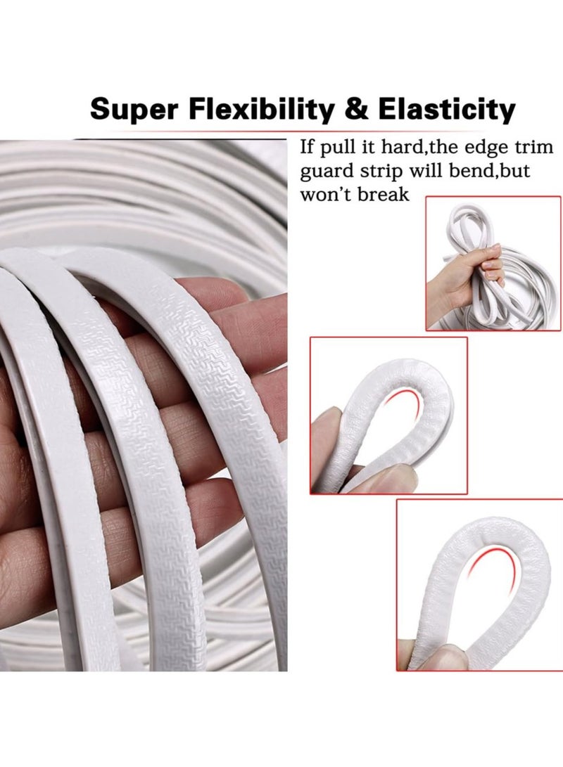 33Ft (10M) Meter Car Door Edge Guards U Shape Trim Rubber Seal Protector Rubber Car Door Protector Anti Collision Rubber Clips Fit For Car Door White - Image 2