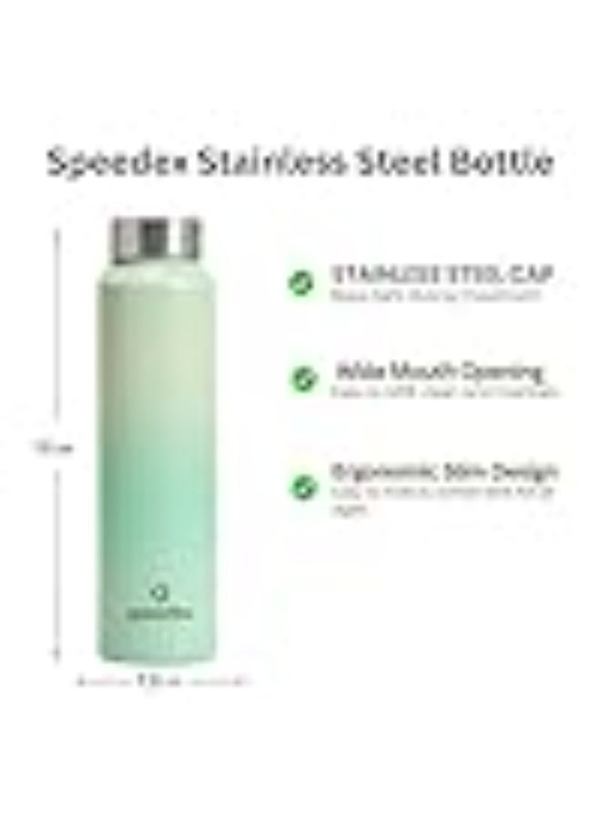 Speedex Stainless Steel Water Bottle 1 Ltr, Leak Proof Screw Cap, BIS Approved 1000 ml Metal Bottle For Daily, Office, School, Gym, Travel Use for Men, Women, Kids, Adults, Dual Green, Set of 4 - Image 4