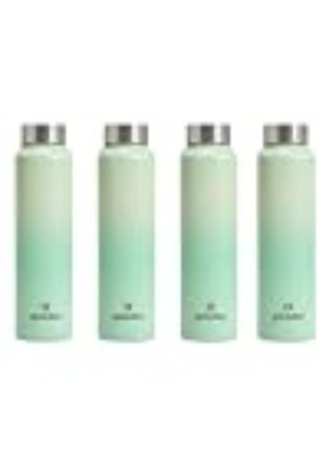 Speedex Stainless Steel Water Bottle 1 Ltr, Leak Proof Screw Cap, BIS Approved 1000 ml Metal Bottle For Daily, Office, School, Gym, Travel Use for Men, Women, Kids, Adults, Dual Green, Set of 4 - Image 1