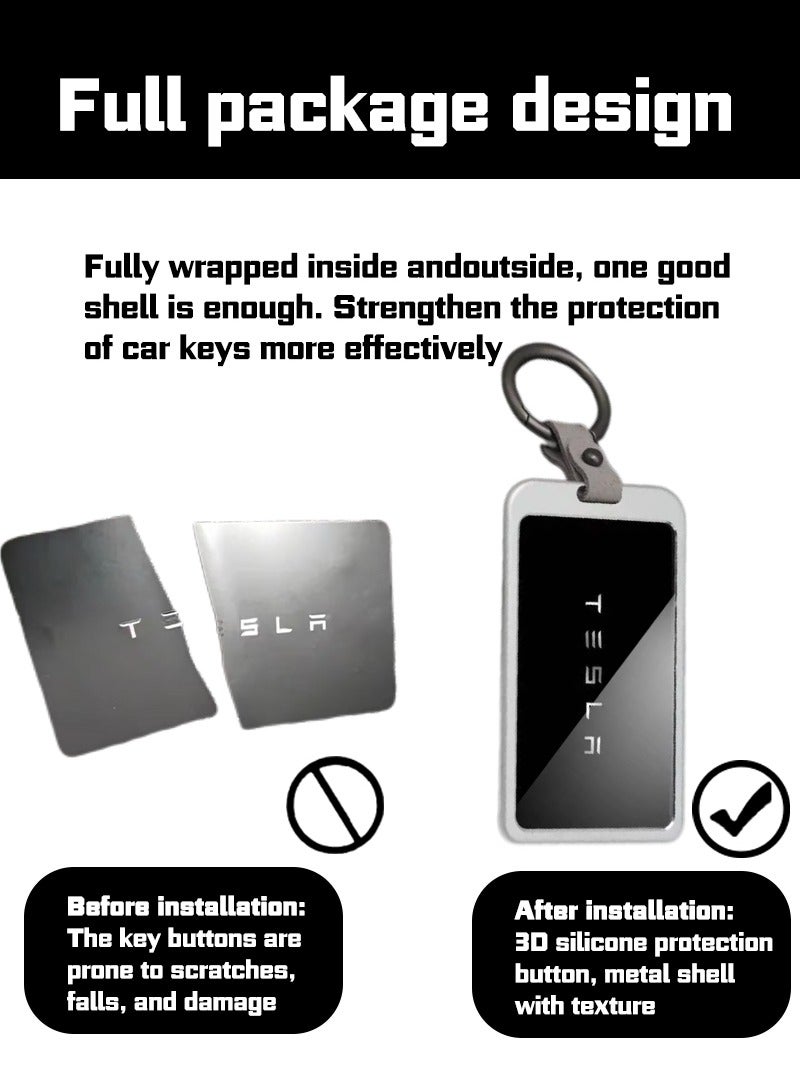 Car key card package, aluminum alloy protective sleeve, all-inclusive anti-slip and fall-resistant high-end, suitable for most car models. - Image 4