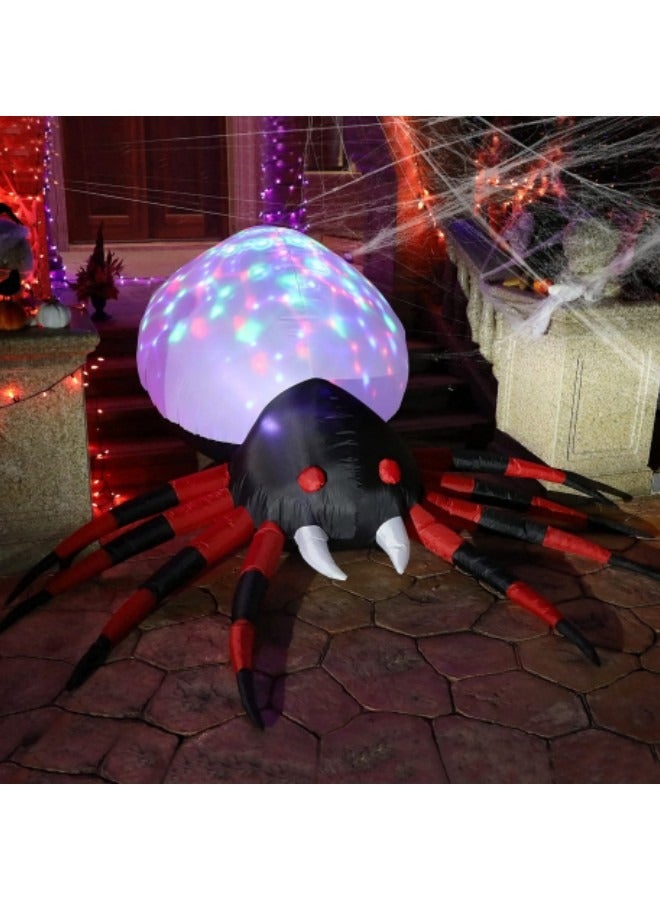 GGEROU 8 Ft Inflatables Giant Red Spider Build-in Swirling LED Lights, Blow up Party Decorations - Image 2