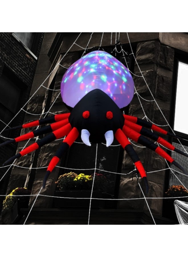 GGEROU 8 Ft Inflatables Giant Red Spider Build-in Swirling LED Lights, Blow up Party Decorations - Image 4
