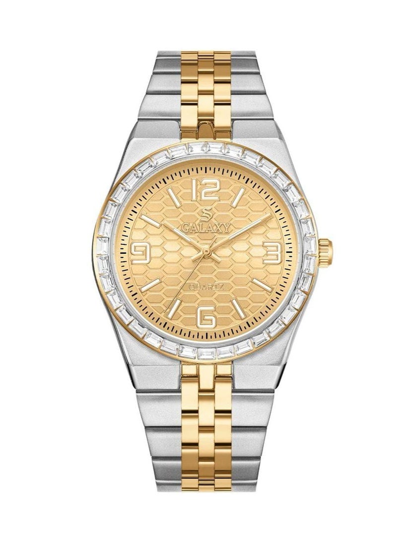 جالاكسي ساعة جالكسي GS-2398 للجنسين، ساعة معصم تناظرية، هيكل من الفولاذ المقاوم للصدأ، تصميم كلاسيكي أنيق، ساعة للارتداء اليومي - Image 1