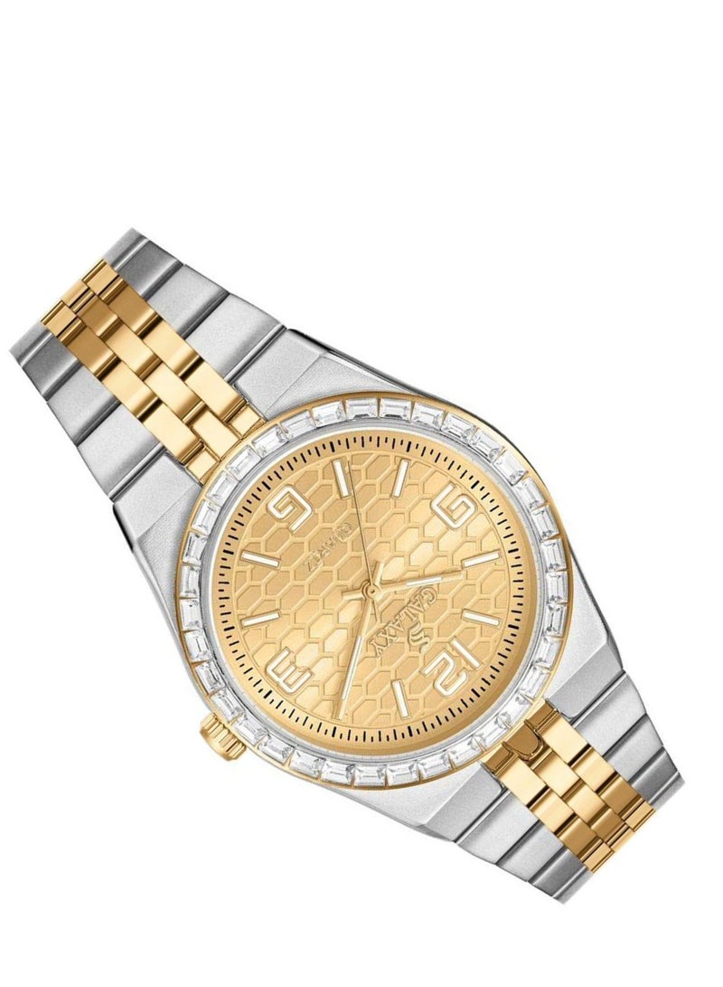 جالاكسي ساعة جالكسي GS-2398 للجنسين، ساعة معصم تناظرية، هيكل من الفولاذ المقاوم للصدأ، تصميم كلاسيكي أنيق، ساعة للارتداء اليومي - Image 3