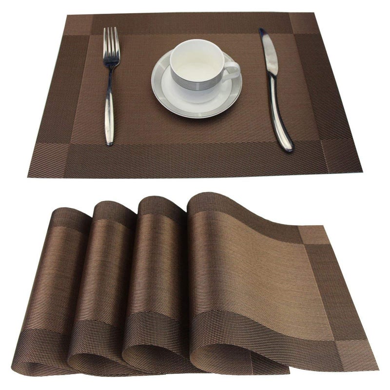 Baskety Eco-Friendly Colorful Mats Place Mats Tablemates Dining Tablemates Washable Heat-Resistant for Dining Table 30cm*45 cm Dining Table Kitchen Placemats(Brown) (4) - Image 2