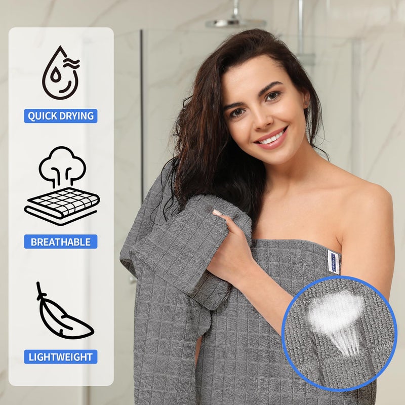 HOMERHYME Microfiber Bath Towels 2 Pack (22'' x 48'') - Lightweight Quick Dry Microfiber Fingertip Hand Towels, Soft Absorbent Gym Towels for Yoga, Salon, Camping, Hotel, Bathroom, Spa, Travel & Dog - Image 4