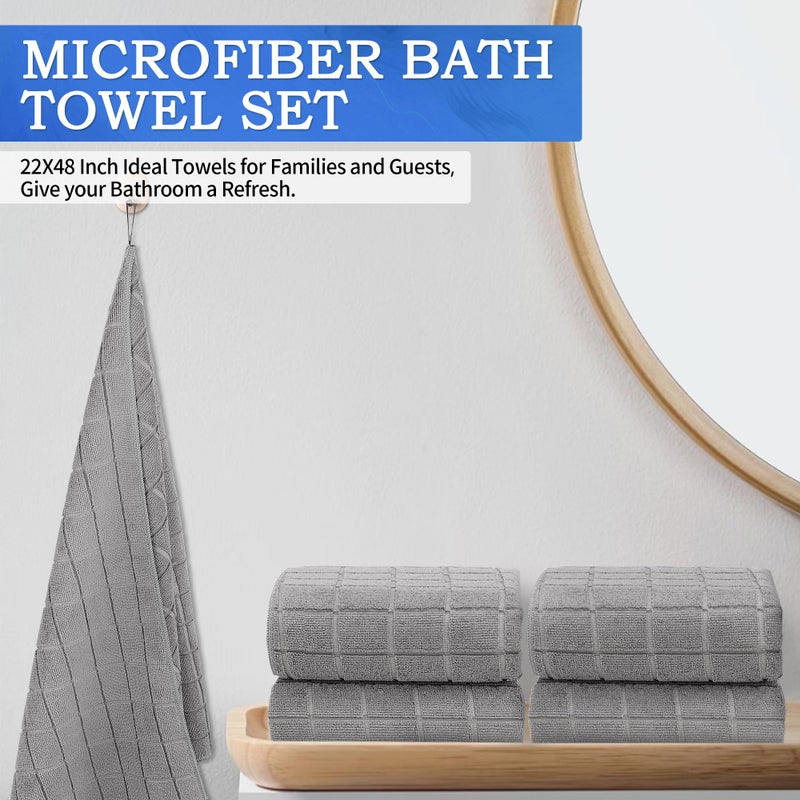 HOMERHYME Microfiber Bath Towels 2 Pack (22'' x 48'') - Lightweight Quick Dry Microfiber Fingertip Hand Towels, Soft Absorbent Gym Towels for Yoga, Salon, Camping, Hotel, Bathroom, Spa, Travel & Dog - Image 5