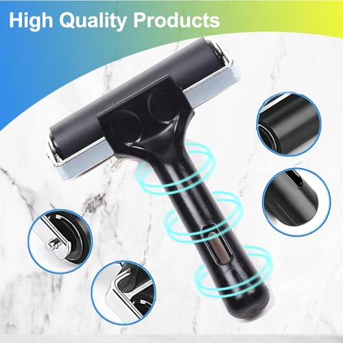 TOOYIMR 4 Inch Professional Rubber Roller with Comfort Grip Handle - Stainless Steel Core Printmaking Tool for Art Printing, Craft Creation, Gluing, Floor Installation & Marine Applications - Image 3