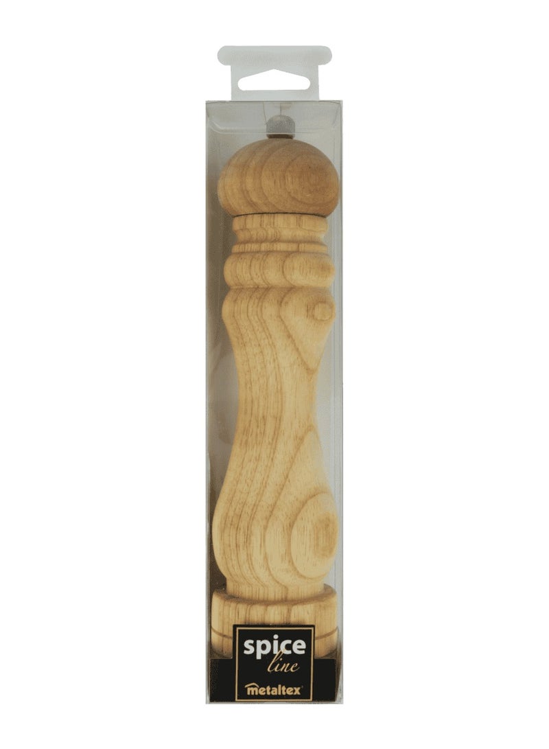Metaltex Salt & Pepper Spice Mill – 26cm Ceramic Grinder – Rubberwood Body with Chromed Metal Accents – Durable Kitchen Grinder - Image 2