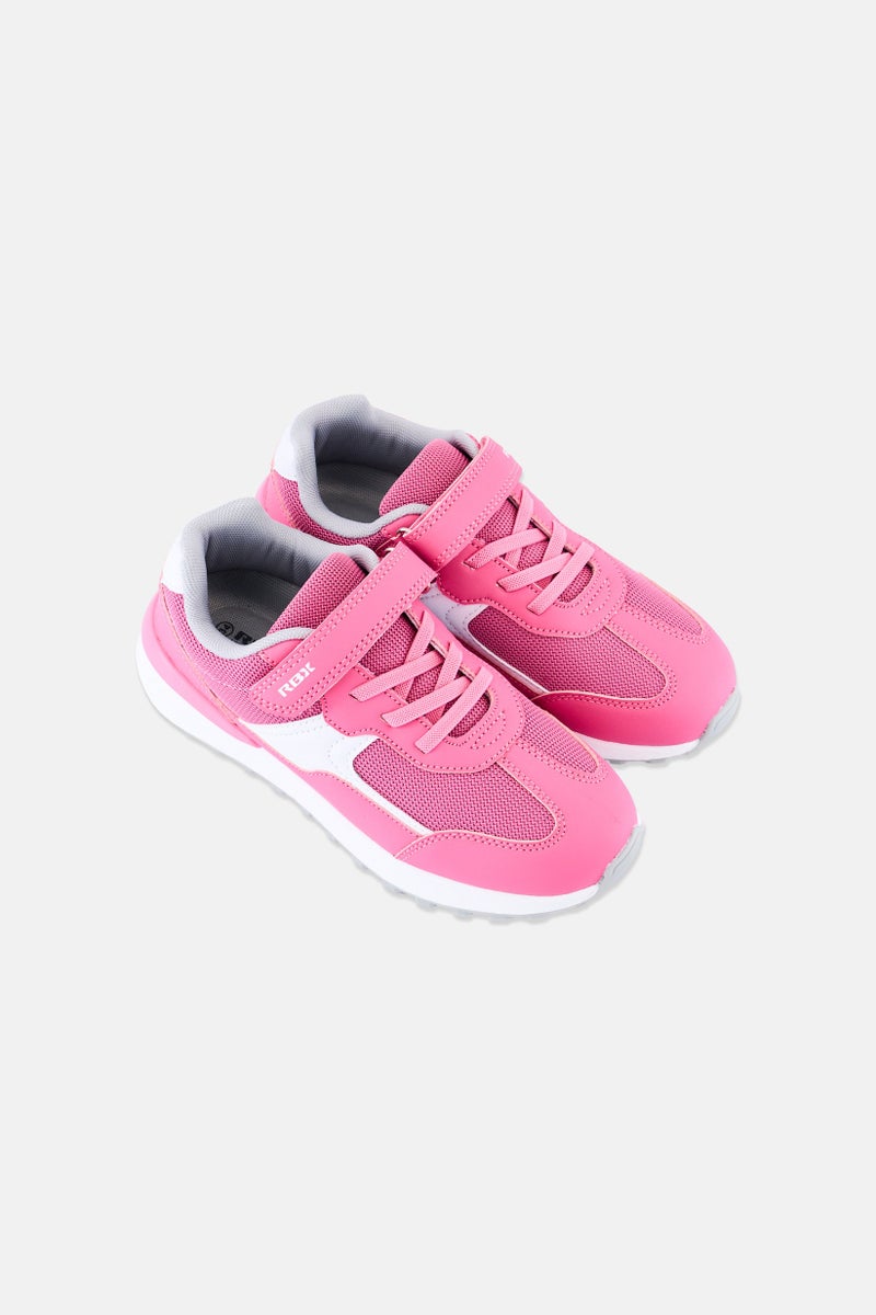 RXB Kids Girl Velcro Closure Running Shoes, Pink - Image 4