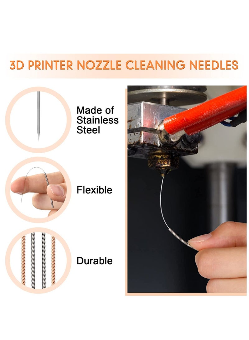 3D Printer Nozzle Cleaning Kit Includes 19 Pcs Stainless Steel Needles Cleaner Tools and 23 Pcs MK8 Nozzles Multiple Sizes Compatible with Makerbot Creality CR-10 Ender 3 5 - Image 5