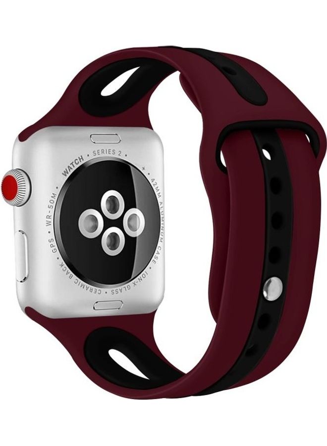 HuHa Replacement Watchband for Apple Watch Series 7/6/5/4/3/2/1/SE 38/40/41mm Red/Black - Image 1