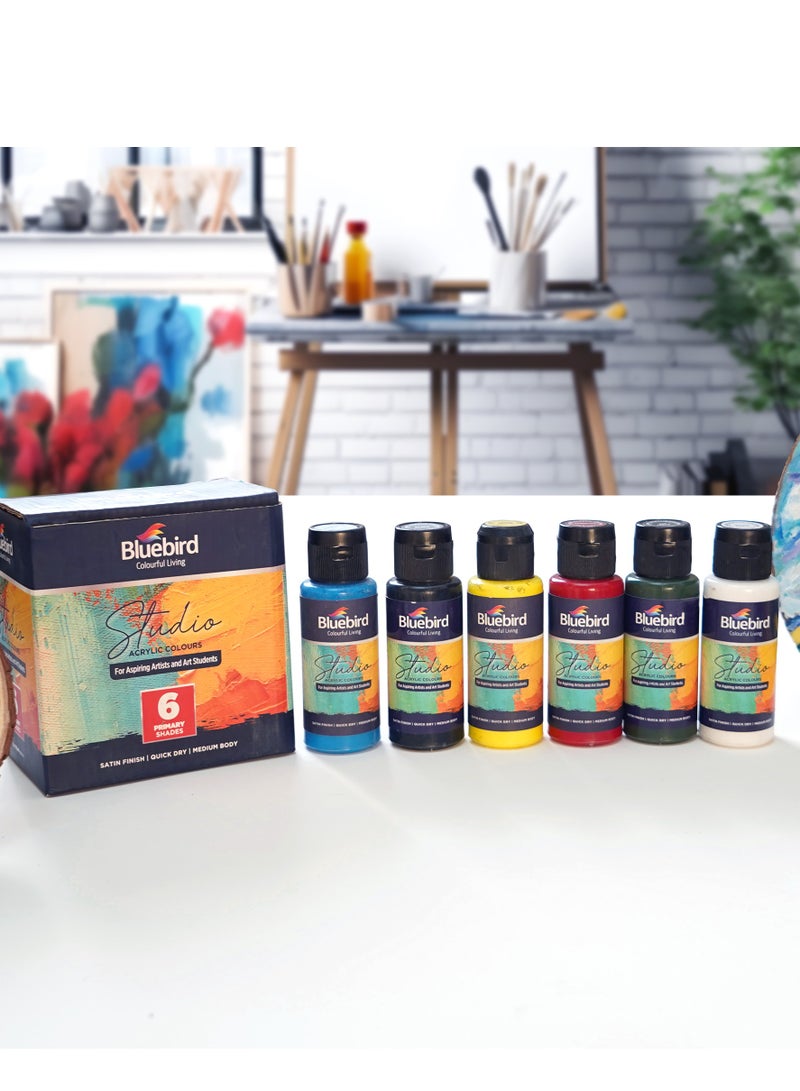 Bluebird Acrylic Paint Primary Colors Student DIY Painting Pack Non-Toxic Art & Craft for Artists, Kids, Adults & Hobby Painters (Primary Colours, 100ML - Set of 6) - Image 3