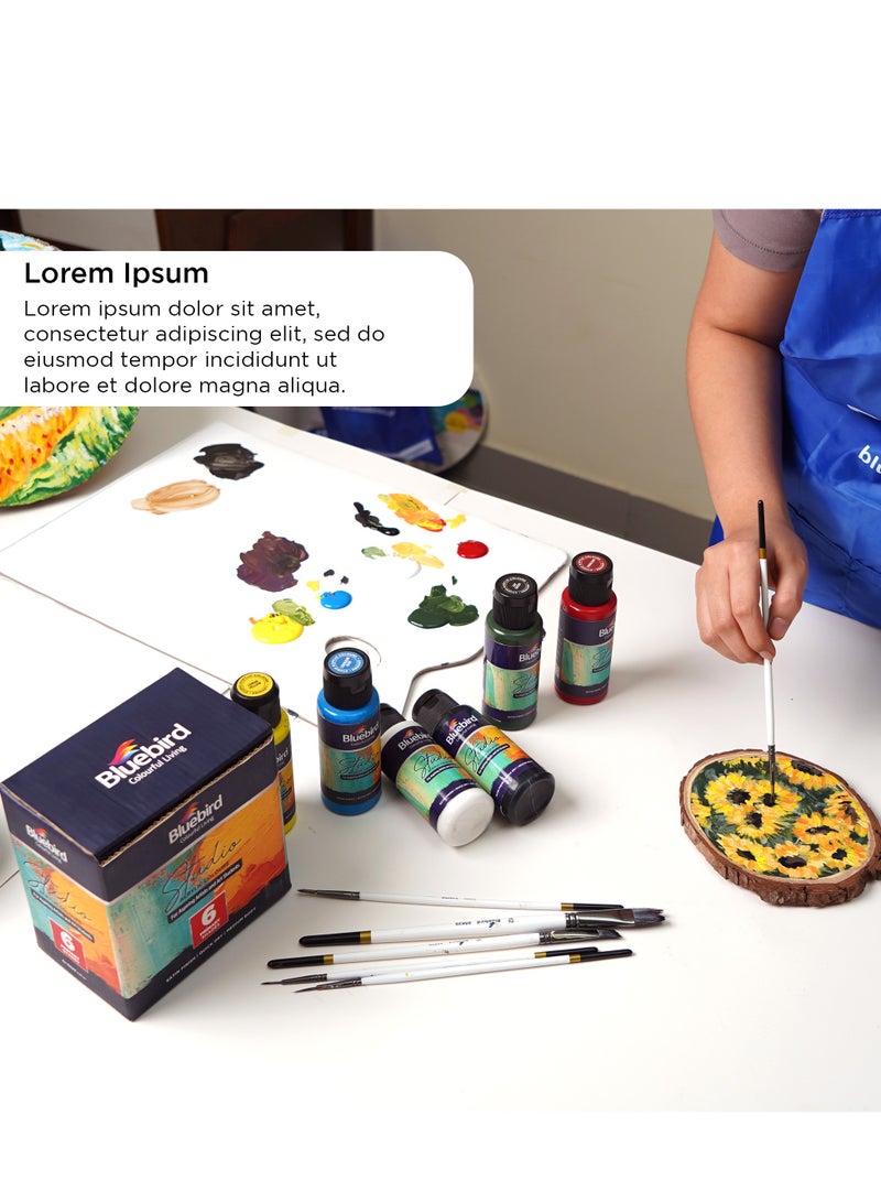 Bluebird Acrylic Paint Primary Colors Student DIY Painting Pack Non-Toxic Art & Craft for Artists, Kids, Adults & Hobby Painters (Primary Colours, 100ML - Set of 6) - Image 4