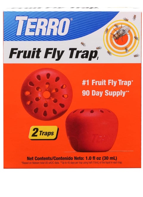 TERRO T2502 ready to use indoor fruit fly trap with built in window 2 traps 90 day lure supply