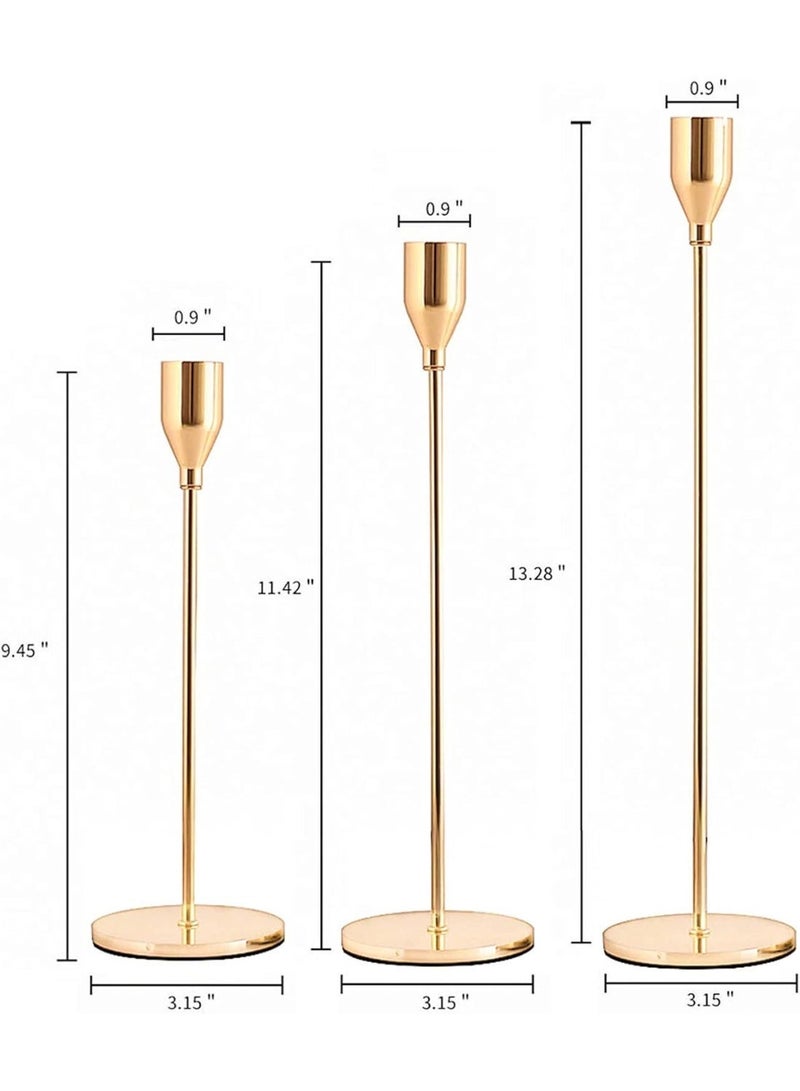Gold candlestick set of 3 pieces - Image 2