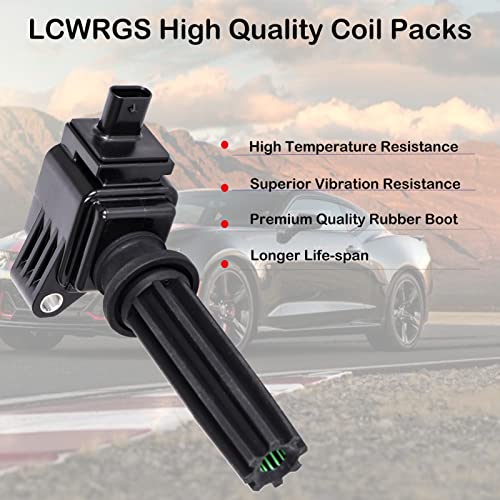 LCWRGS مجموعة من 4 حزم لفائف الإشعال تناسب 2.0L L4 فورد فوكس إيسكيب فيوجن إيدج لينكولن MKC MKZ 2.0 2012 2013 2014 2015 2016 2017 2018 2019 OE# C1816 UF670 DG546 - Image 5