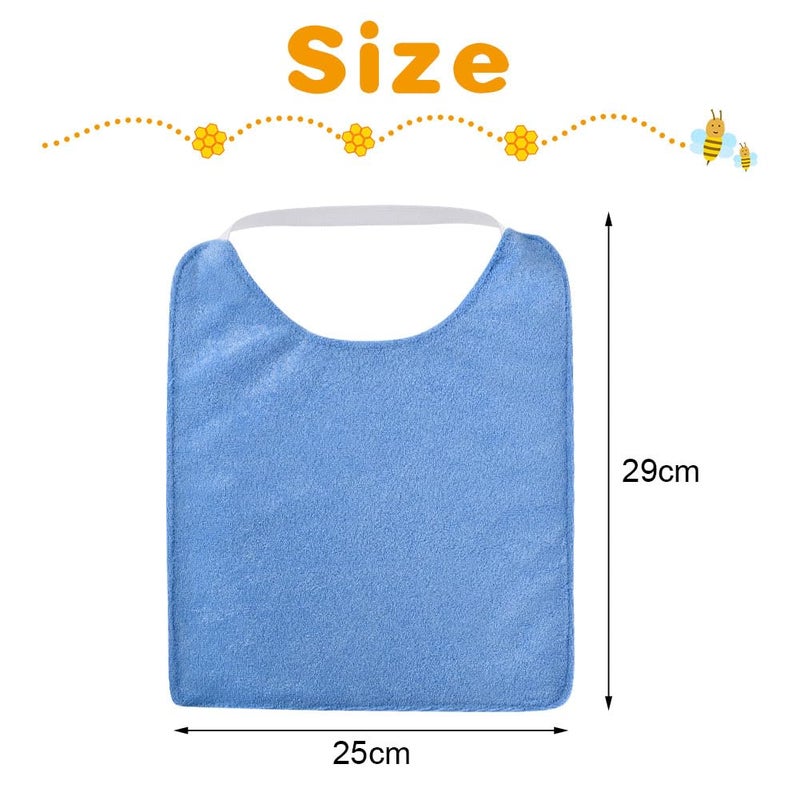 Vicloon Baby Bibs, 5PCS Terry Bib Set, Baby Bibs for Boys, Girls, Terry Drool Cotton Bibs Waterproof protection, Adjustable Elastic Strap, Baby Bandana Drool Bibs for Feeding, Teething Drooling(Color) - Image 2