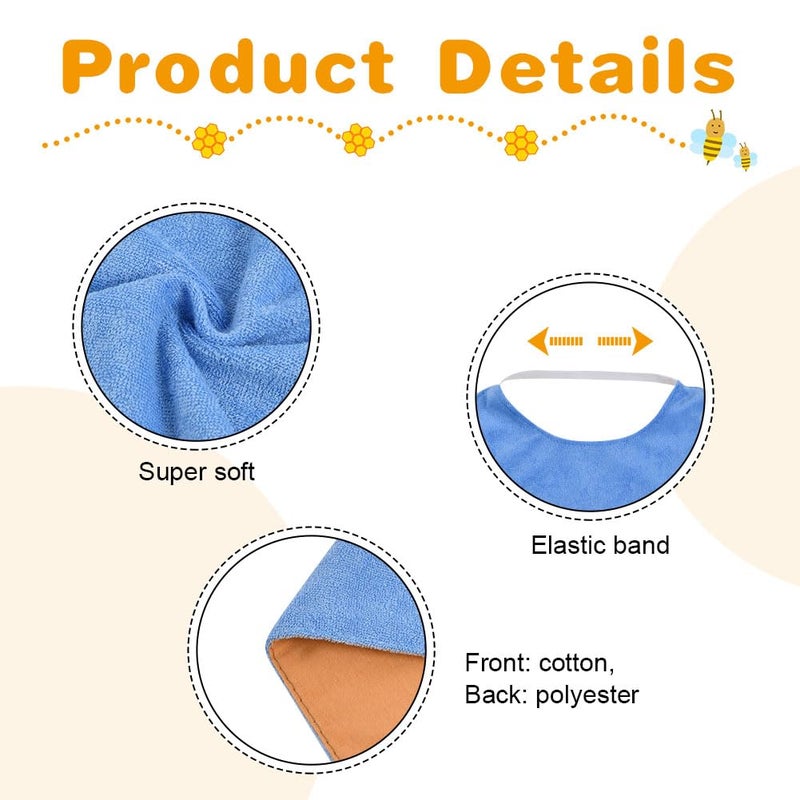 Vicloon Baby Bibs, 5PCS Terry Bib Set, Baby Bibs for Boys, Girls, Terry Drool Cotton Bibs Waterproof protection, Adjustable Elastic Strap, Baby Bandana Drool Bibs for Feeding, Teething Drooling(Color) - Image 3