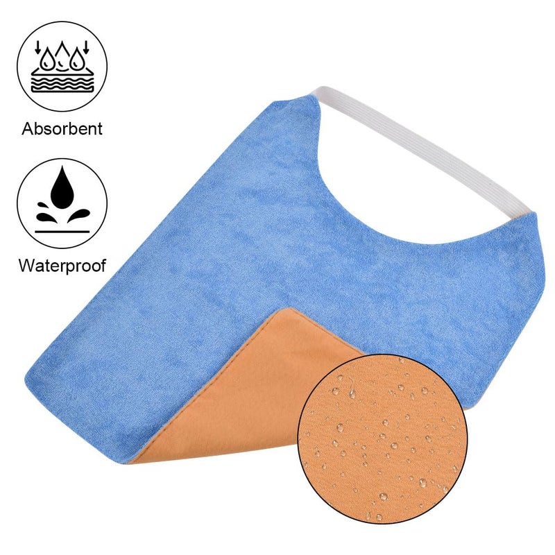 Vicloon Baby Bibs, 5PCS Terry Bib Set, Baby Bibs for Boys, Girls, Terry Drool Cotton Bibs Waterproof protection, Adjustable Elastic Strap, Baby Bandana Drool Bibs for Feeding, Teething Drooling(Color) - Image 4