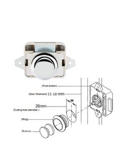 Generic 10 Pack Keyless Push Button Latch for Cabinet Door Catch Ideal for RV Yachts Motorhome Camper Caravan  - Image 2