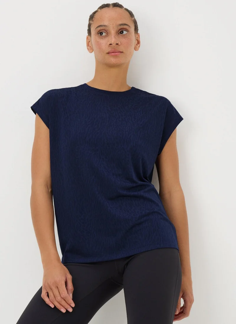Matalan Souluxe Navy Jacquard T-Shirt
