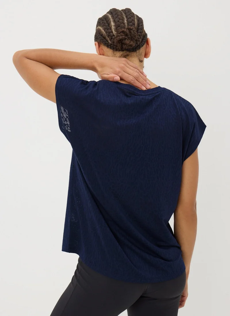 Matalan Souluxe Navy Jacquard T-Shirt