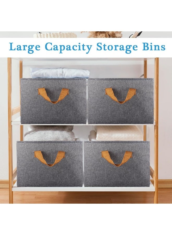 طقم صناديق تنظيم قماش 3 قطع بمقابض جانبية – منظمات تخزين متعددة الاستخدام للملابس، الأدراج، الدولاب، المكتب والمنزل - Image 5