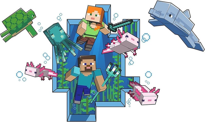 MINECRAFT ARS Minecraft Wall Stickers 30 x 79 cm Wallpaper, Posters, Wall Stickers for Bedrooms, Vinyl Wall Sticker, Cartoon Game Wall Art for Boys and Girls Room Decor, for Bedroom Living Room Birthday Gifts - Image 4