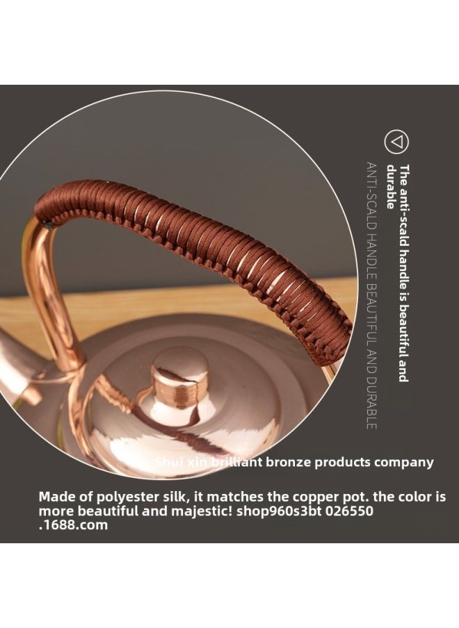 Generic - Pure Copper Water Kettle, Copper Thickeneded Soup Kettle, Copper Hot Pot Restaurant Special Long Mouth, Household Tea Making Old Copper Kettle, Handmade-Color:8 Liter Copper Pot (ordinary Short Mouth) Original Color Model - Image 1