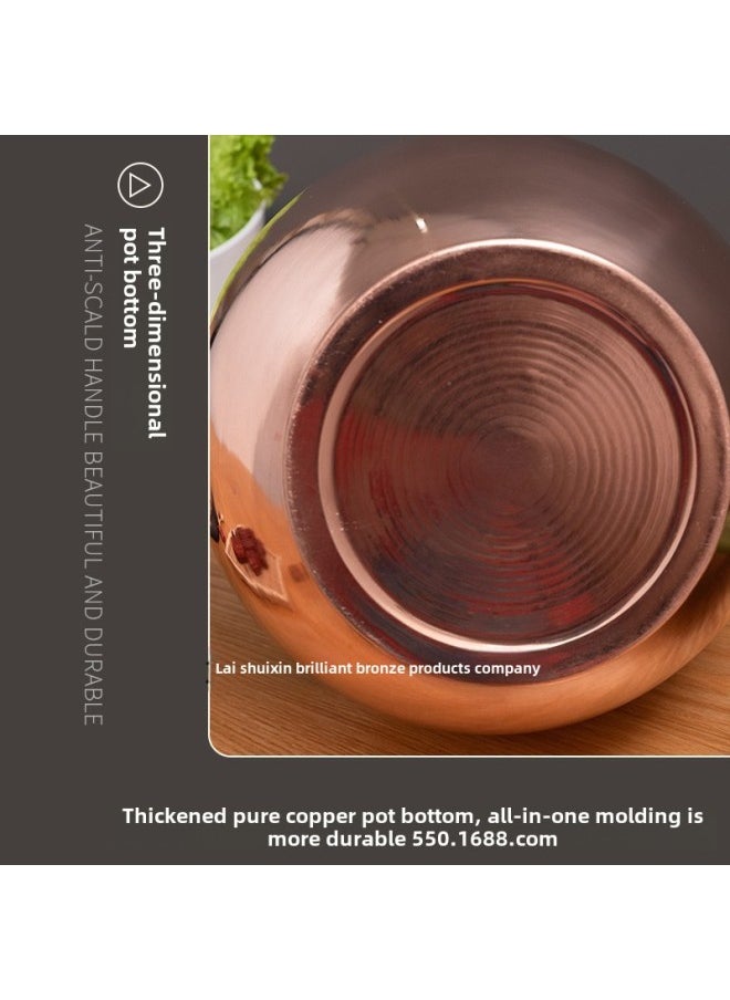 Generic - Pure Copper Water Kettle, Copper Thickeneded Soup Kettle, Copper Hot Pot Restaurant Special Long Mouth, Household Tea Making Old Copper Kettle, Handmade-Color:8 Liter Copper Pot (ordinary Short Mouth) Original Color Model - Image 1