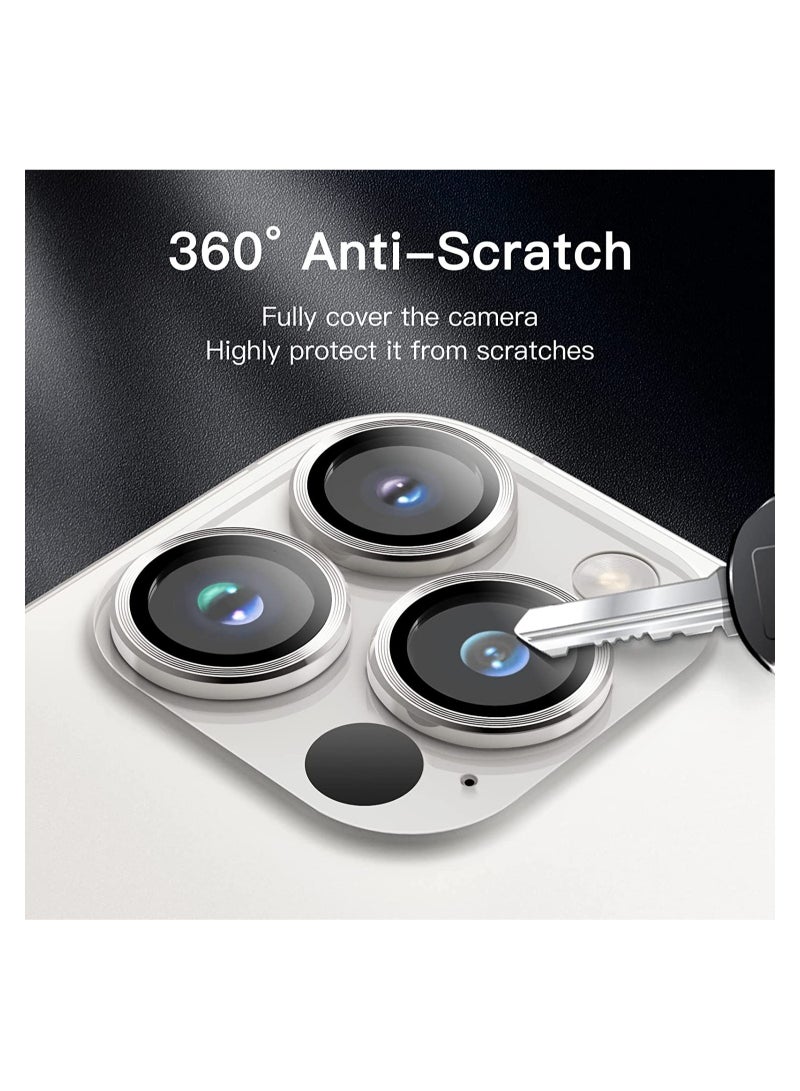 Camera Lens Protector for iPhone 14 Pro 6.1-Inch and iPhone 14 Pro Max 6.7-Inch, 9H Tempered Glass Metal Individual Ring Cover, HD Clear, 3-Pack - Image 4