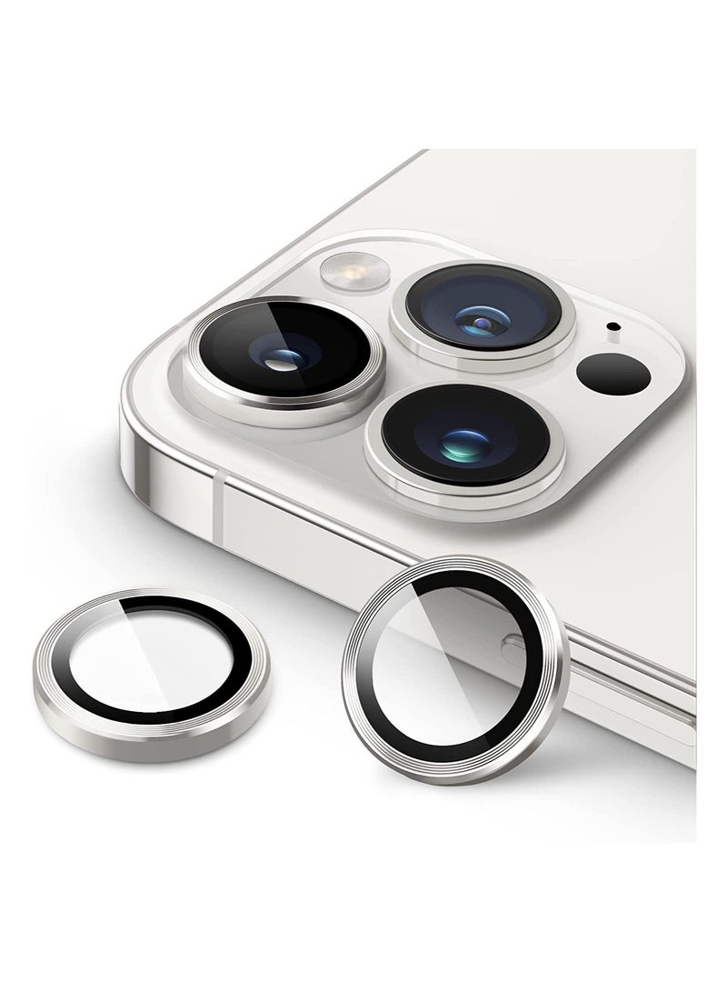 Camera Lens Protector for iPhone 14 Pro 6.1-Inch and iPhone 14 Pro Max 6.7-Inch, 9H Tempered Glass Metal Individual Ring Cover, HD Clear, 3-Pack - Image 1